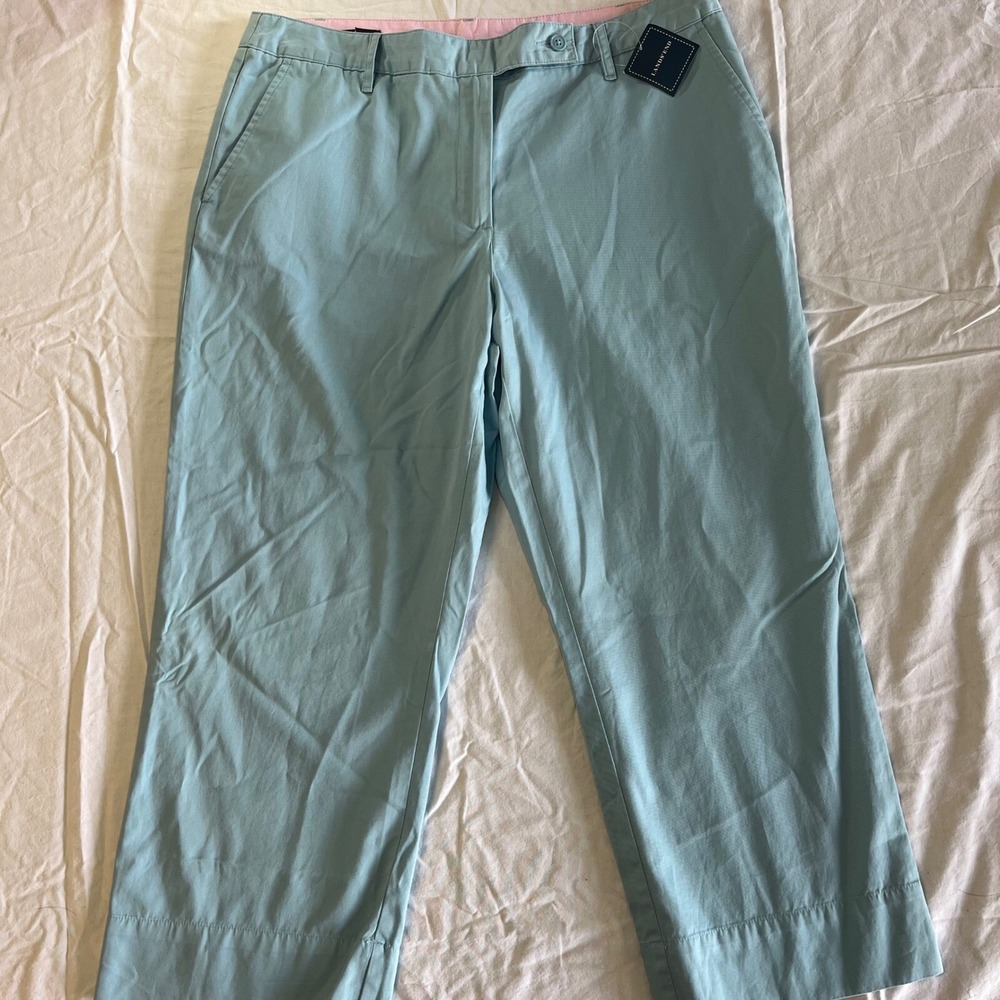 NEW Lands End Petite Capri Pants Women's Blue 12P NWT
